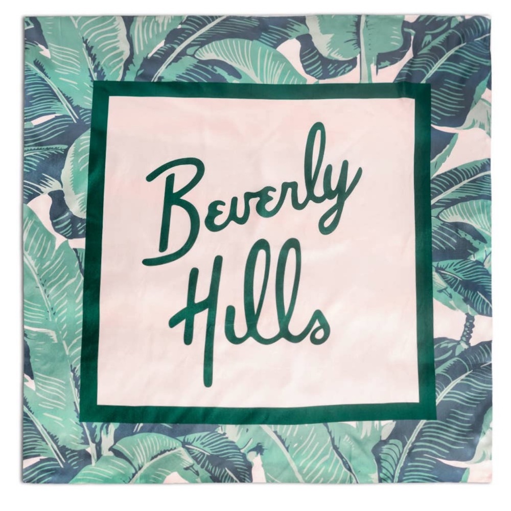 Beverly Hills graphic multi-way XL satin scarf